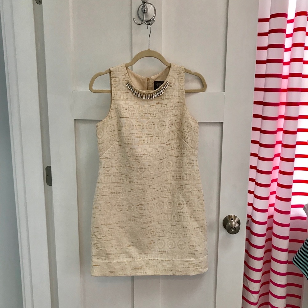 Vince Camuso Dress with rhinestone neckline